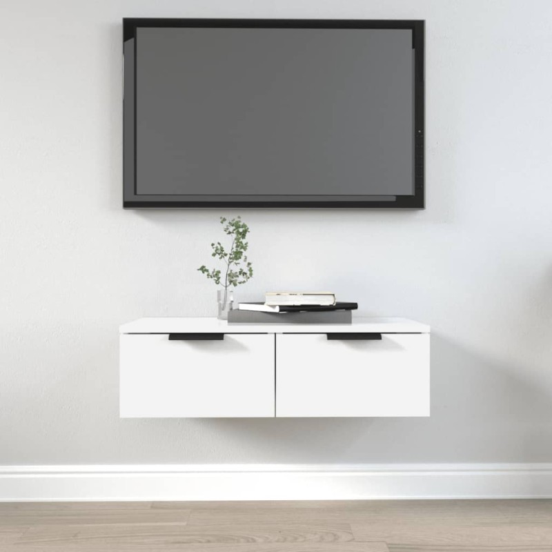 vidaXL Armario de pared madera contrachapada blanco 37x37x37 cm