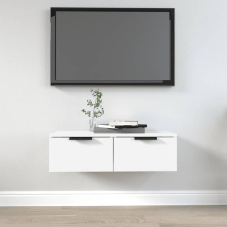 vidaXL Armario de pared madera contrachapada blanco 37x37x37 cm