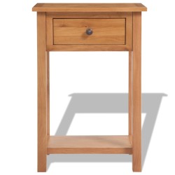 vidaXL Mesa consola de madera de roble maciza 50x32x75 cm 