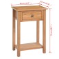vidaXL Mesa consola de madera de roble maciza 50x32x75 cm vidaXL Mesa consola de madera de roble maciza 50x32x75 cm