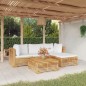 vidaXL Juego muebles de jardín 5 piezas y cojines madera maciza teca vidaXL Juego muebles de jardín 5 piezas y cojines madera maciza teca