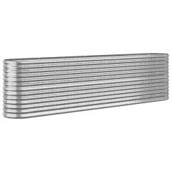 vidaXL Jardinera arriate acero recubrimiento polvo plata 260x40x68 cm