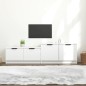 vidaXL Mueble para TV madera contrachapada blanco 158,5x36x45 cm vidaXL Mueble para TV madera contrachapada blanco 158,5x36x45 cm