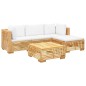 vidaXL Juego muebles de jardín 5 piezas y cojines madera maciza teca vidaXL Juego muebles de jardín 5 piezas y cojines madera maciza teca