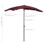 vidaXL Sombrilla de jardín con poste burdeos rojo 200x130 cm vidaXL Sombrilla de jardín con poste burdeos rojo 200x130 cm