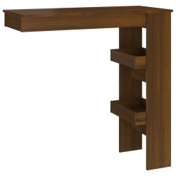 vidaXL Mesa de bar de pared contrachapada roble marrón 102x45x103,5cm