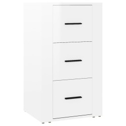 vidaXL Aparador de madera contrachapada blanco brillante 40x33x70 cm