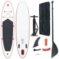 vidaXL Set de tabla inflable de paddle surf SUP rojo y blanco vidaXL Set de tabla inflable de paddle surf SUP rojo y blanco