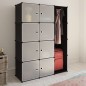 vidaXl Armario modular 9 compartimentos negro y blanco 37x115x150 cm vidaXl Armario modular 9 compartimentos negro y blanco 37x115x150 cm