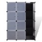 vidaXl Armario modular 9 compartimentos negro y blanco 37x115x150 cm vidaXl Armario modular 9 compartimentos negro y blanco 37x115x150 cm