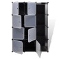 vidaXl Armario modular 9 compartimentos negro y blanco 37x115x150 cm vidaXl Armario modular 9 compartimentos negro y blanco 37x115x150 cm