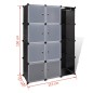 vidaXl Armario modular 9 compartimentos negro y blanco 37x115x150 cm vidaXl Armario modular 9 compartimentos negro y blanco 37x115x150 cm