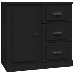 vidaXL Aparador de madera contrachapada negro 70x35,5x67,5 cm