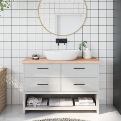 vidaXL Encimera de baño madera maciza sin tratar 120x40x(2-4) cm