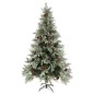 vidaXL Árbol de Navidad con piñas verde y blanco PVC y PE 195 cm vidaXL Árbol de Navidad con piñas verde y blanco PVC y PE 195 cm