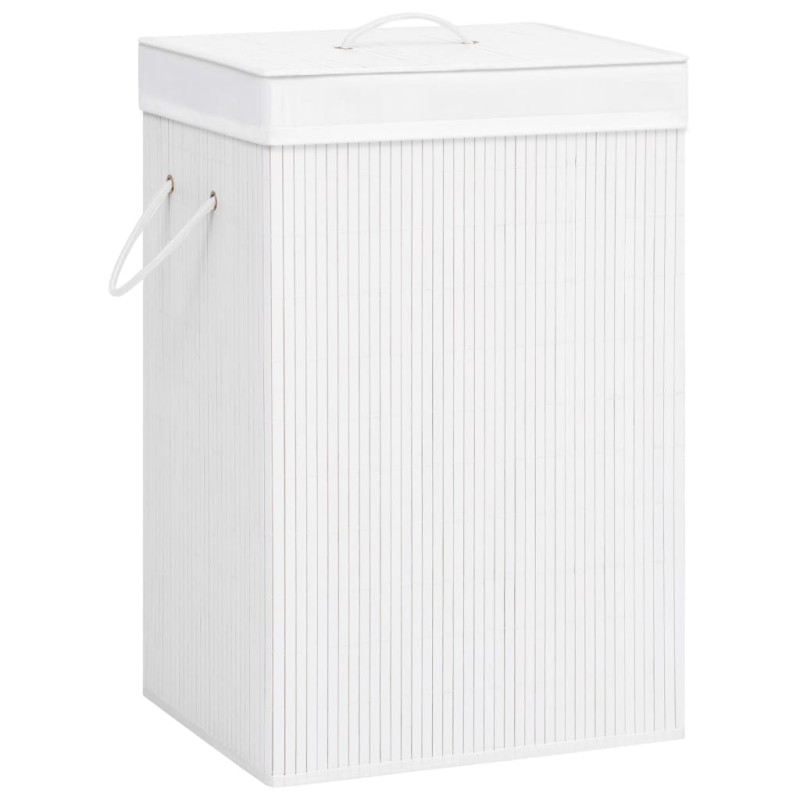 vidaXL Cesto de la ropa sucia de bambú 2 secciones blanco 72 l vidaXL Cesto de la ropa sucia de bambú 2 secciones blanco 72 l