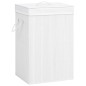 vidaXL Cesto de la ropa sucia de bambú 2 secciones blanco 72 l vidaXL Cesto de la ropa sucia de bambú 2 secciones blanco 72 l