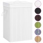 vidaXL Cesto de la ropa sucia de bambú 2 secciones blanco 72 l vidaXL Cesto de la ropa sucia de bambú 2 secciones blanco 72 l
