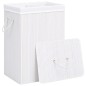 vidaXL Cesto de la ropa sucia de bambú 2 secciones blanco 72 l vidaXL Cesto de la ropa sucia de bambú 2 secciones blanco 72 l