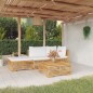 vidaXL Juego muebles de jardín 4 piezas y cojines madera maciza teca vidaXL Juego muebles de jardín 4 piezas y cojines madera maciza teca