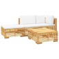 vidaXL Juego muebles de jardín 4 piezas y cojines madera maciza teca vidaXL Juego muebles de jardín 4 piezas y cojines madera maciza teca