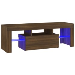 vidaXL Mueble de TV con luces LED marrón roble 120x35x40 cm
