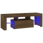 vidaXL Mueble de TV con luces LED marrón roble 120x35x40 cm