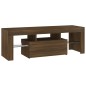 vidaXL Mueble de TV con luces LED marrón roble 120x35x40 cm