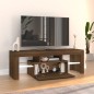 vidaXL Mueble de TV con luces LED marrón roble 120x35x40 cm