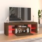 vidaXL Mueble de TV con luces LED marrón roble 120x35x40 cm