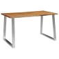 vidaXL Mesa de comedor madera de acacia y acero inoxidable 140x80x75cm vidaXL Mesa de comedor madera de acacia y acero inoxidable 140x80x75cm