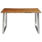 vidaXL Mesa de comedor madera de acacia y acero inoxidable 140x80x75cm vidaXL Mesa de comedor madera de acacia y acero inoxidable 140x80x75cm