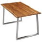 vidaXL Mesa de comedor madera de acacia y acero inoxidable 140x80x75cm vidaXL Mesa de comedor madera de acacia y acero inoxidable 140x80x75cm