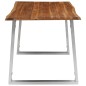 vidaXL Mesa de comedor madera de acacia y acero inoxidable 140x80x75cm vidaXL Mesa de comedor madera de acacia y acero inoxidable 140x80x75cm