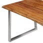vidaXL Mesa de comedor madera de acacia y acero inoxidable 140x80x75cm vidaXL Mesa de comedor madera de acacia y acero inoxidable 140x80x75cm
