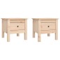 vidaXL Mesa auxiliar 2 unidades de madera maciza de pino 40x40x39 cm