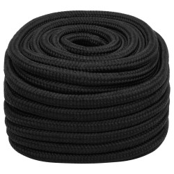 vidaXL Cuerda de barco polipropileno negro intenso 20 mm 100 m