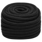 vidaXL Cuerda de barco polipropileno negro intenso 20 mm 100 m