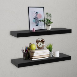 vidaXL Estantes flotantes de pared 2 unidades negro 60x20x3,8 cm