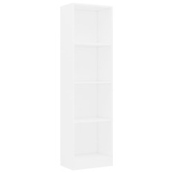 vidaXL Estantería de 4 niveles madera contrachapada blanca 40x24x142cm