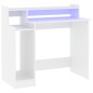 vidaXL Escritorio con luz LED madera contrachapada blanco 97x45x90 cm vidaXL Escritorio con luz LED madera contrachapada blanco 97x45x90 cm