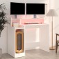 vidaXL Escritorio con luz LED madera contrachapada blanco 97x45x90 cm vidaXL Escritorio con luz LED madera contrachapada blanco 97x45x90 cm