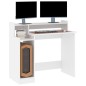 vidaXL Escritorio con luz LED madera contrachapada blanco 97x45x90 cm vidaXL Escritorio con luz LED madera contrachapada blanco 97x45x90 cm