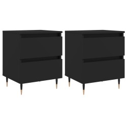 vidaXL Mesitas de noche 2 uds madera de ingeniería negro 40x35x50 cm