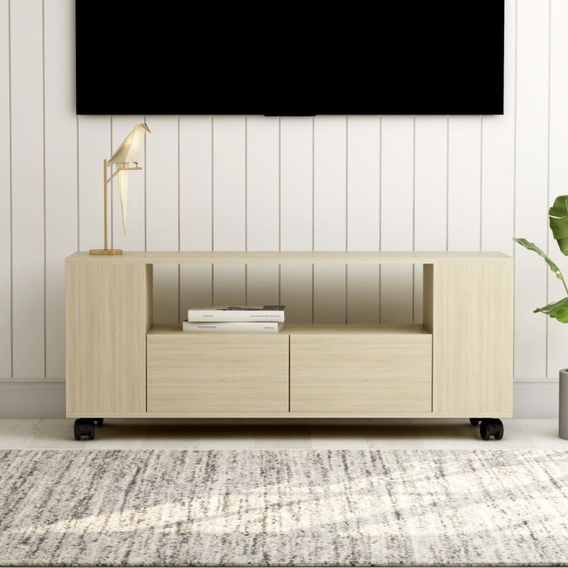 vidaXL Mueble para TV madera contrachapada roble Sonoma 120x35x48 cm vidaXL Mueble para TV madera contrachapada roble Sonoma 120x35x48 cm