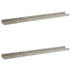 vidaXL Estantes de pared 2 unidades gris hormigón 80x9x3 cm