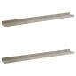 vidaXL Estantes de pared 2 unidades gris hormigón 80x9x3 cm vidaXL Estantes de pared 2 unidades gris hormigón 80x9x3 cm