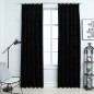 vidaXL Cortinas opacas con ganchos 2 pzas terciopelo negro 140x225 cm vidaXL Cortinas opacas con ganchos 2 pzas terciopelo negro 140x225 cm