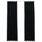 vidaXL Cortinas opacas con ganchos 2 pzas terciopelo negro 140x225 cm vidaXL Cortinas opacas con ganchos 2 pzas terciopelo negro 140x225 cm