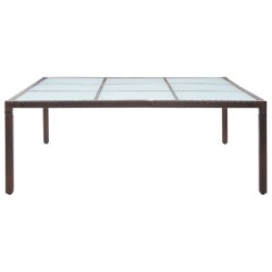 vidaXL Mesa de comedor de jardín ratán sintético marrón 200x200x74 cm